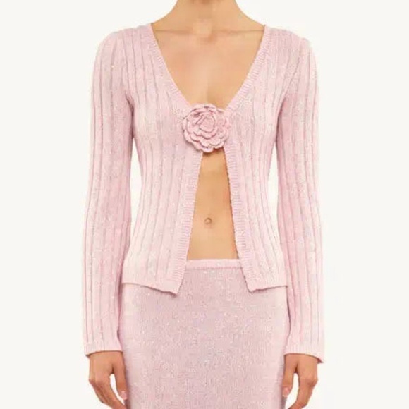 ASTA RESORT | ROSIE CARDIGAN PINK SEQUIN - Picture 1 of 6
